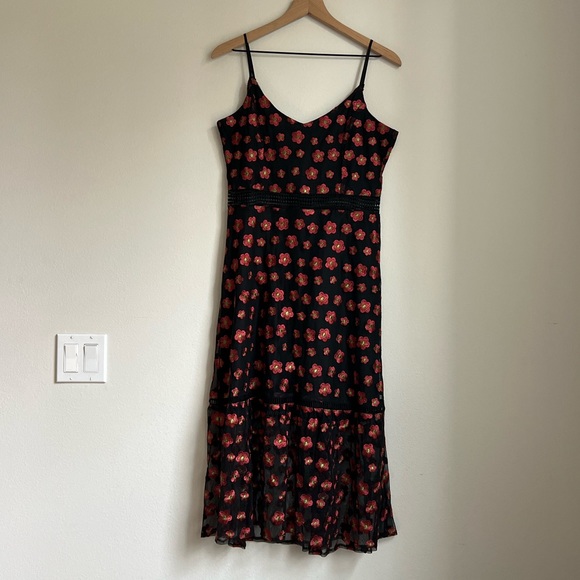 Jack by BB Dakota Dress Black Floral Sheer Midi Dress - Picture 5 of 11